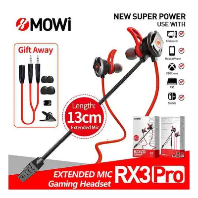 Plextone Mowi RX3 Pro Dual Microphone Gaming Earphone 3.5 mm
